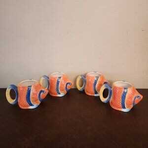 Tropical Fish Hand Painted Coffee Mugs by Cardinal, Inc. (Set of 4)